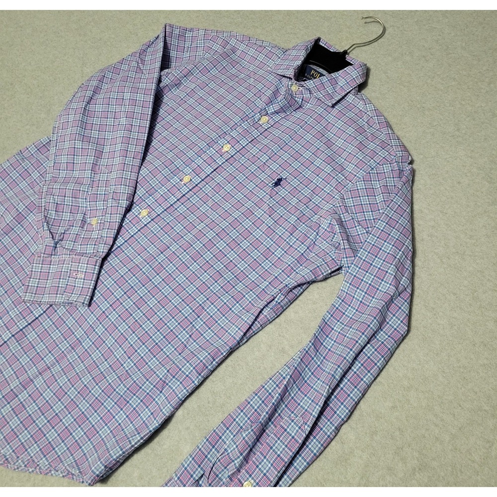 Polo Ralph Lauren Cotton Stretch Plaid Button-Up Shirt Small